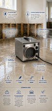 ECOR MIGHTY DH1200 INOX - DryFan 12L Desiccant Dehumidifier