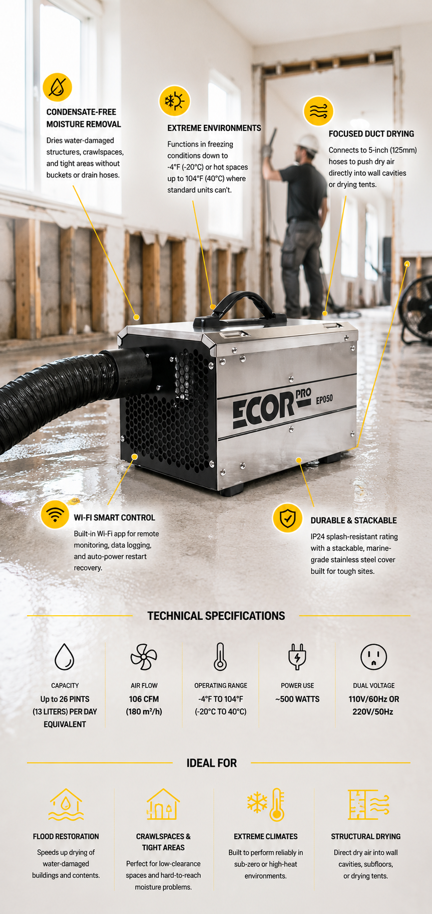 EPD50 - RESTO: DryFan Desiccant Dehumidifier