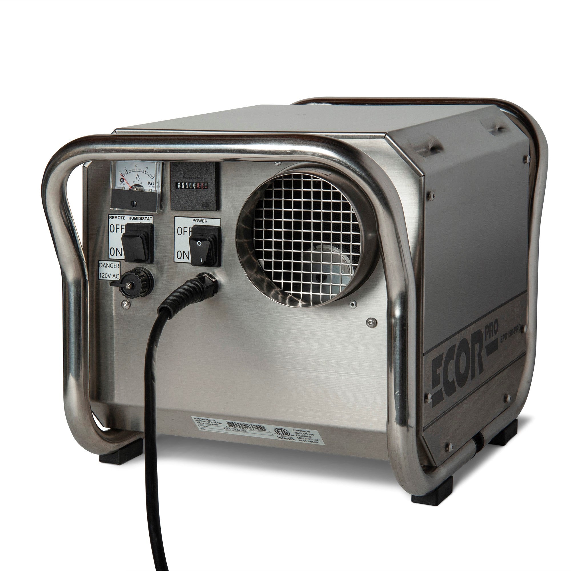 ECOR DRY DH2500 INOX - DryFan 35L Stainless Steel Desiccant Dehumidifier