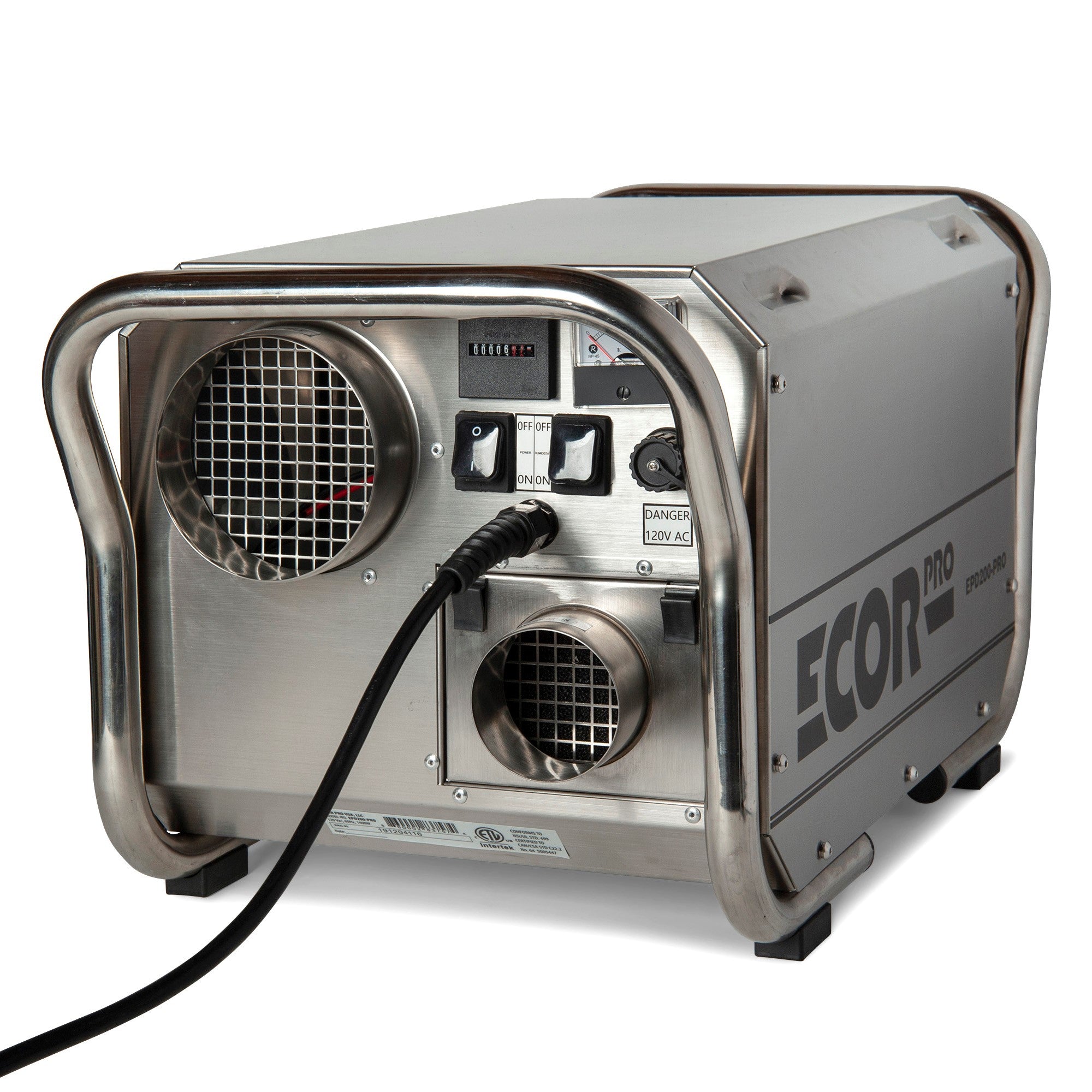 ECOR DRY DH3500 INOX - DryFan 45L Stainless Steel Desiccant Dehumidifier